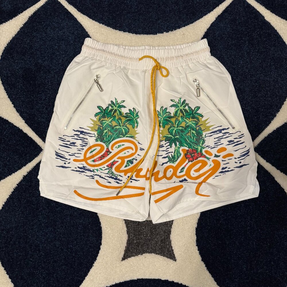Rhude White Palms Shorts Mens Medium